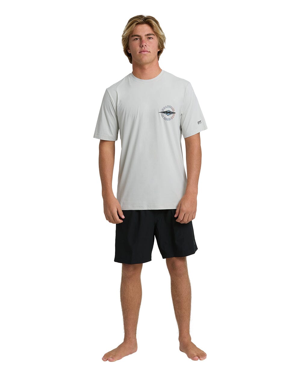 BILLABONG Hollow Diamond Loose Fit Surf T-Shirt Silver Men's Rashguards Billabong