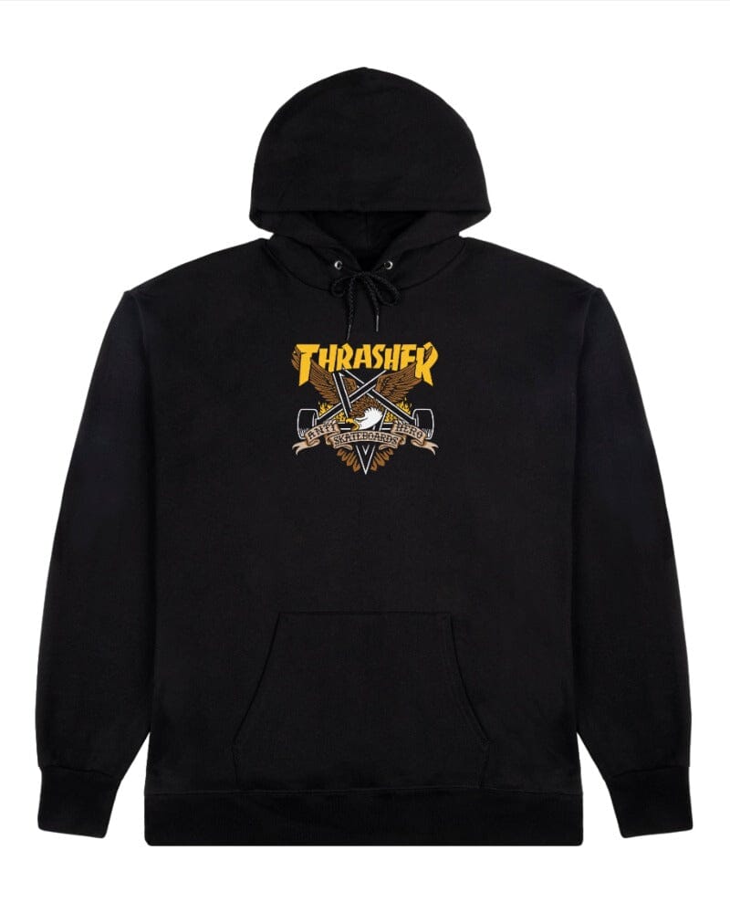 THRASHER X ANTIHERO Eaglegram Pullover Hoodie Black Men's Pullover Hoodies Thrasher