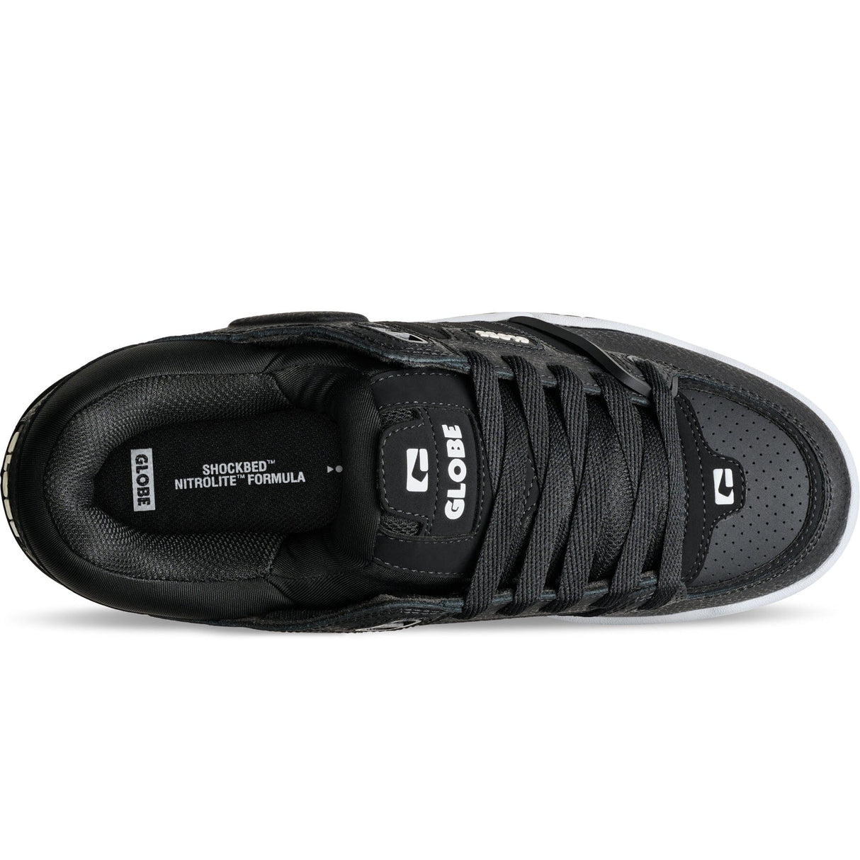 GLOBE Fusion Shoes Black/White/Gum Men's Skate Shoes Globe