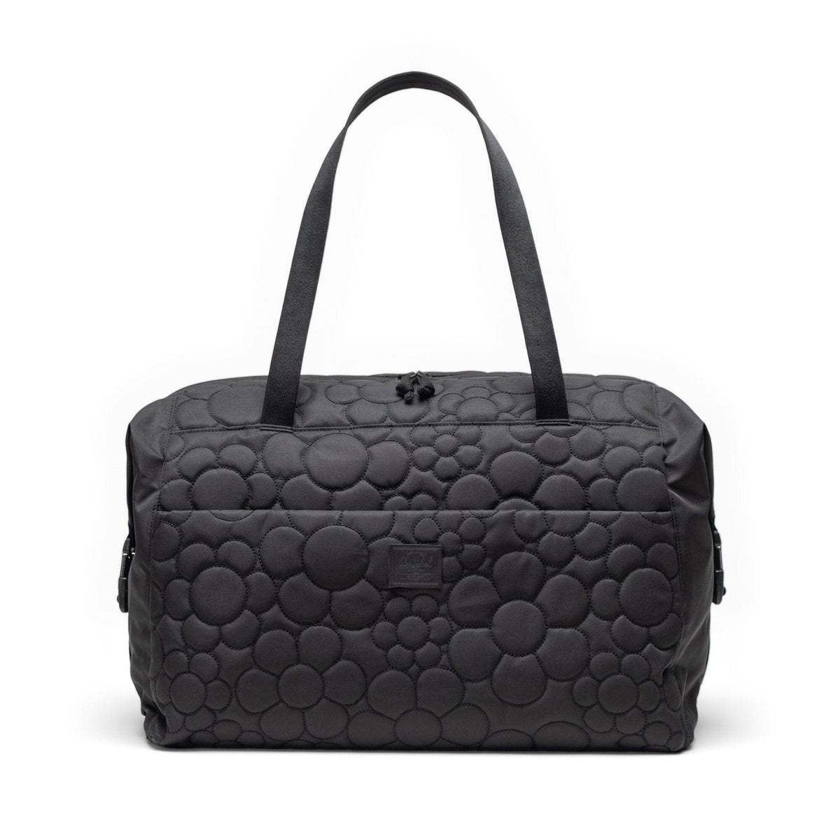 HERSCHEL Quilted Maia Weekender Duffel Bag Black Tonal Daisy Duffle Bags Herschel Supply Company