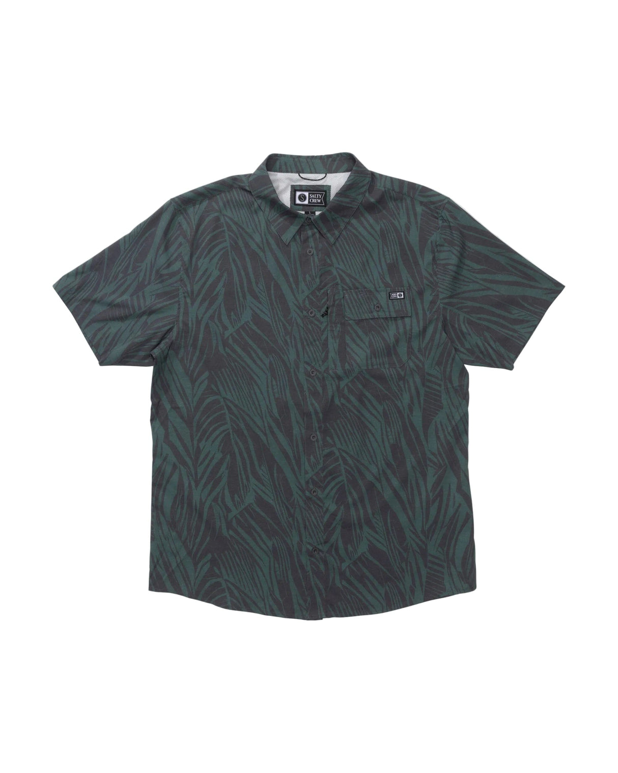 SALTY CREW Flagship UV Button Up Shirt Washed Green Men's Short Sleeve Button Up Shirts Salty Crew