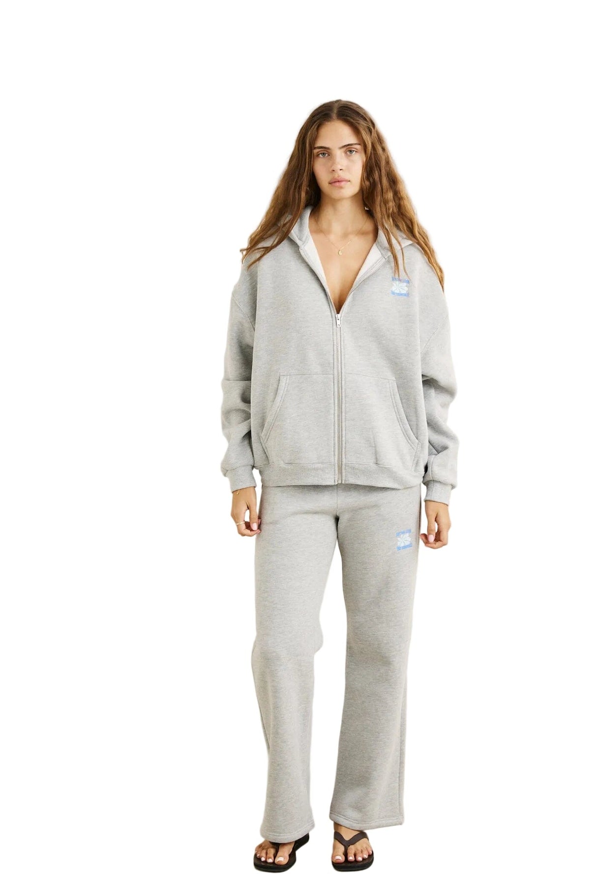 RHYTHM Women's Oceanside Zip Hoodie Grey Women's Zip Hoodies Rhythm