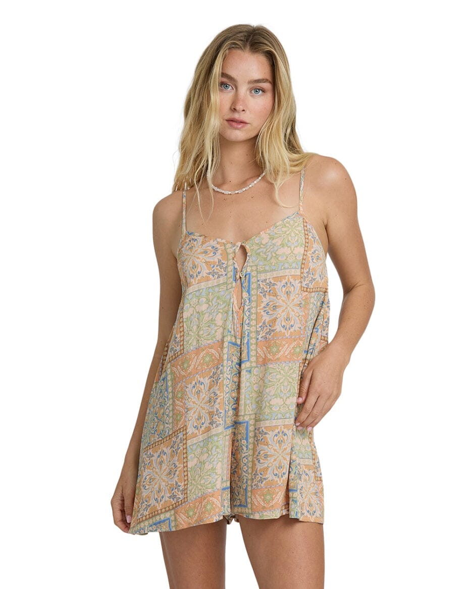 BILLABONG Women's Fresh Daze Romper Twilight Blue Women's Rompers & Jumpsuits Billabong