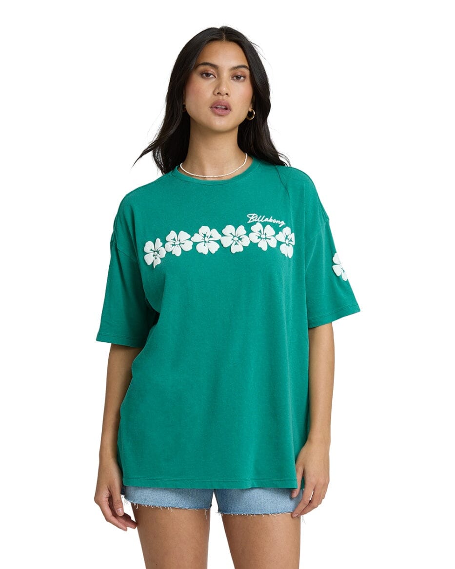 BILLABONG Women's Dream In The Wind T-Shirt Climbing Ivy Women's Short Sleeve T-Shirts Billabong