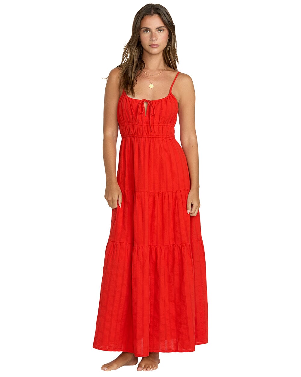 BILLABONG Women's Red Aloha Maxi Dress Red Aloha Women's Dresses Billabong