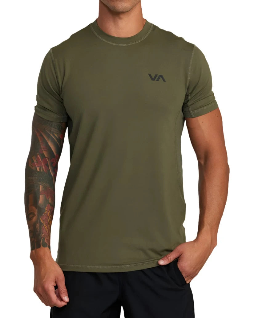 RVCA Sport Vent Performance T-Shirt Olive Men's Short Sleeve T-Shirts RVCA