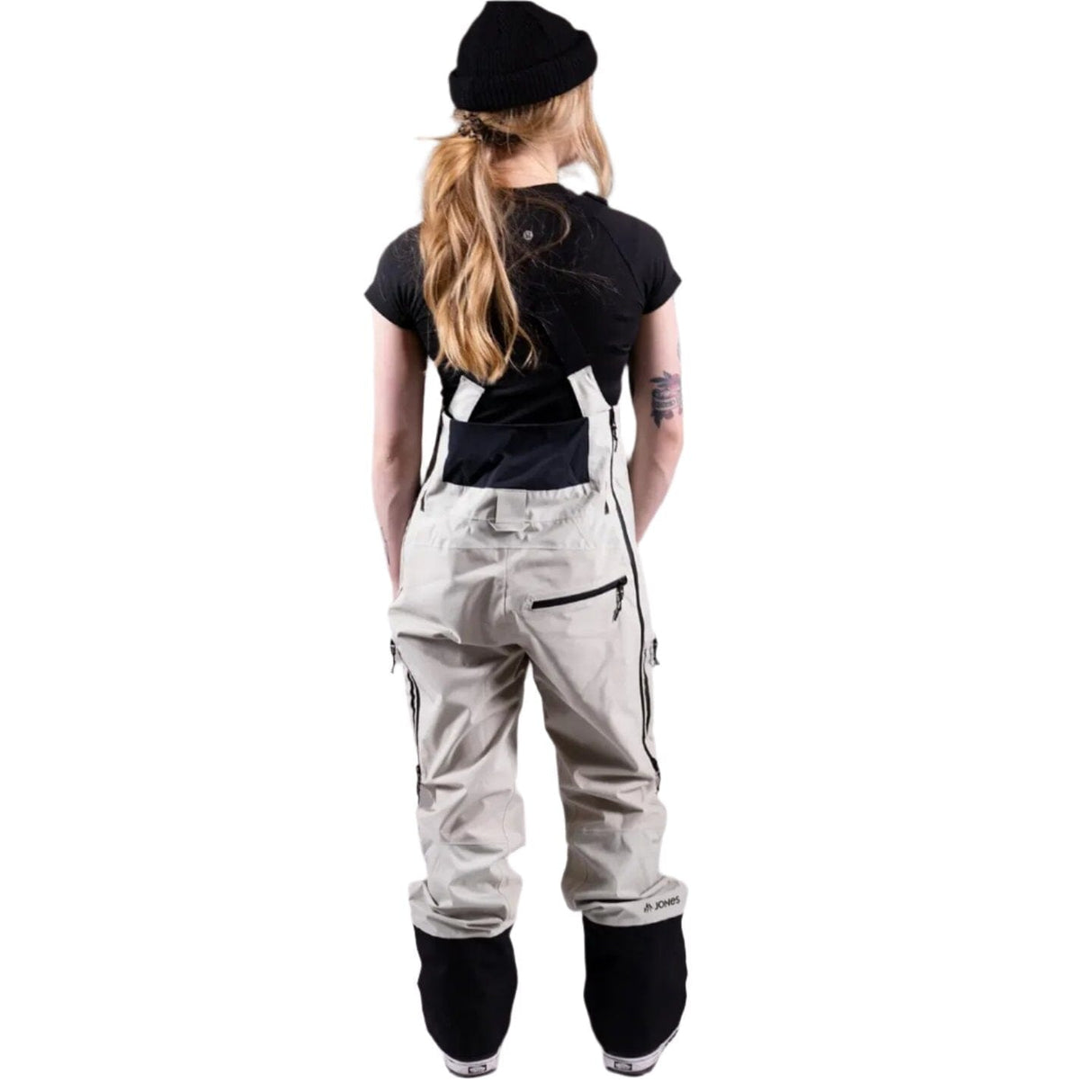 JONES Women's MTN Surf Recycled Bib Snowboard Pants Smoke Grey 2025 Women's Snow Bib Pants Jones Snowboards