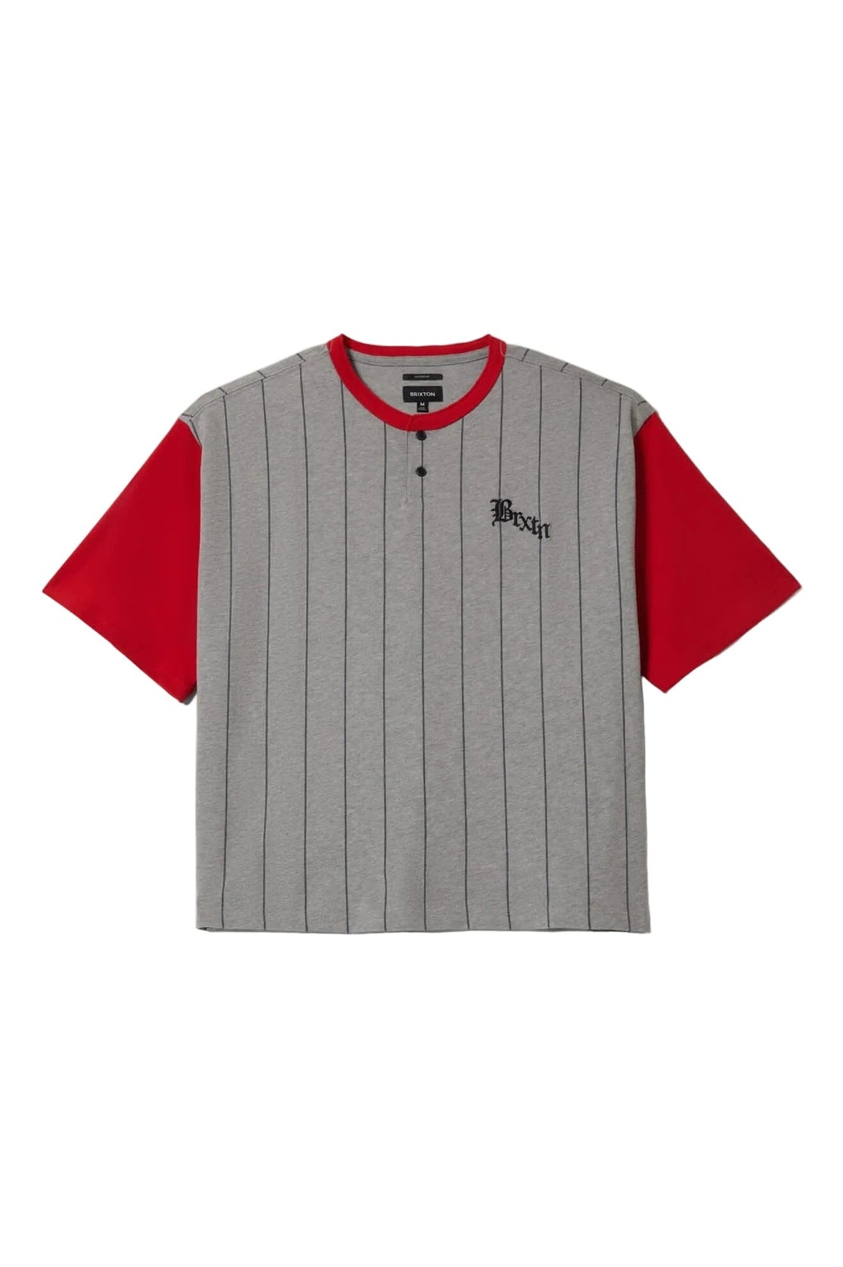 BRIXTON Boxy Baseball T-Shirt Heather Grey/Adrenaline Rush Men's Short Sleeve T-Shirts Brixton