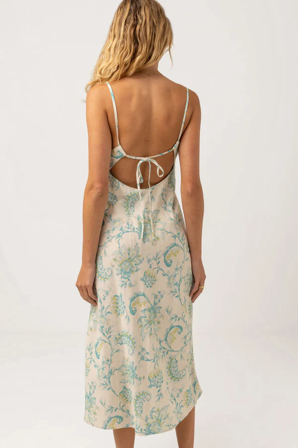 RHYTHM Women's Cairo Bias Cut Midi Dress Blue Women's Dresses Rhythm