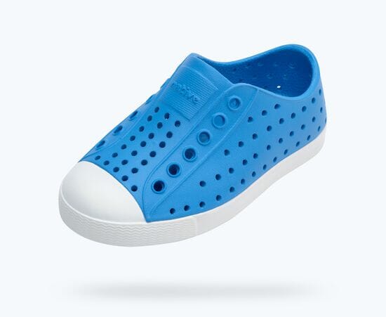 NATIVE Jefferson Child Shoes Resting Blue/Shell White Youth Native Shoes Native Shoes