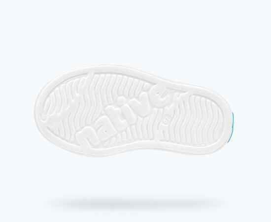 NATIVE Jefferson Print Child Shoes Shell White/Shell White/Neon Multi Tie Dye Youth Native Shoes Native Shoes