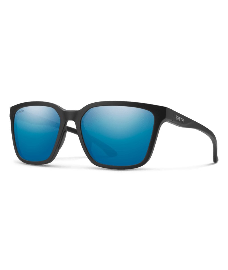 SMITH Shoutout Matte Black - ChromaPop Blue Mirror Polarized Sunglasses Sunglasses Smith