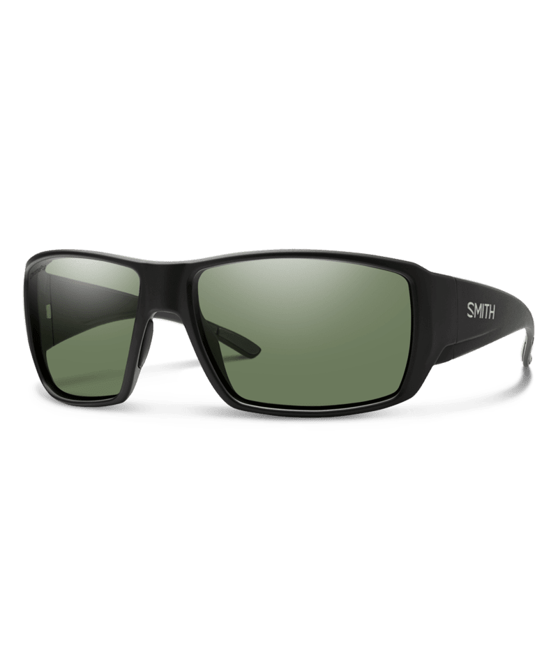 SMITH Guide's Choice Matte Black - ChromaPop Grey Green Polarized Sunglasses Sunglasses Smith