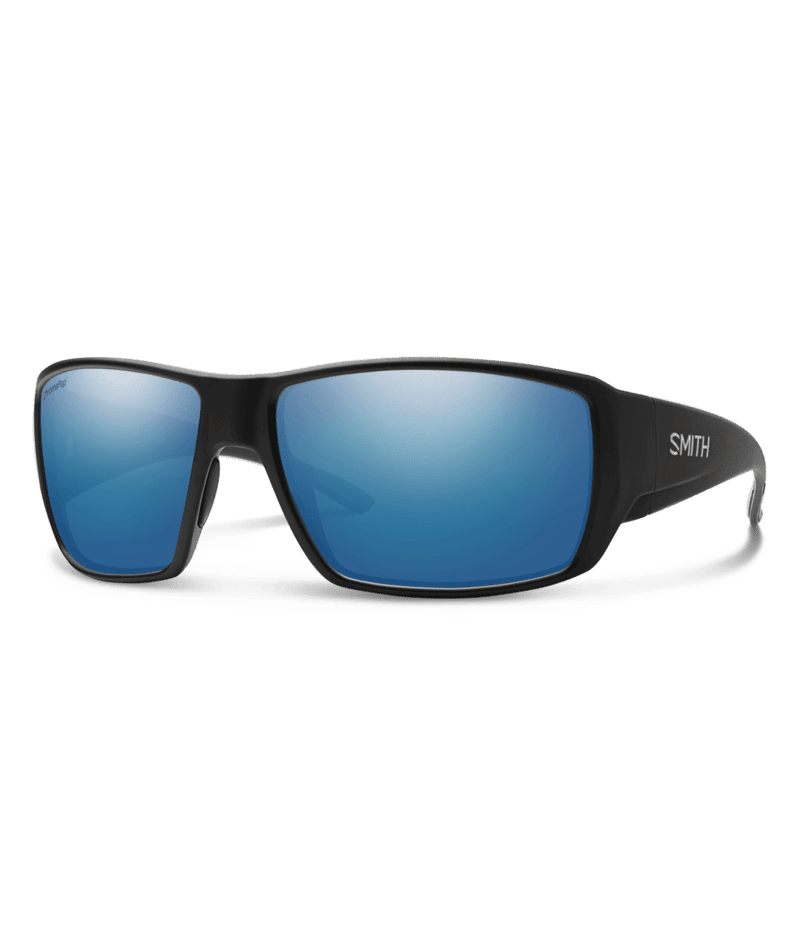 SMITH Guide's Choice Matte Black - ChromaPop Blue Mirror Polarized Sunglasses Sunglasses Smith