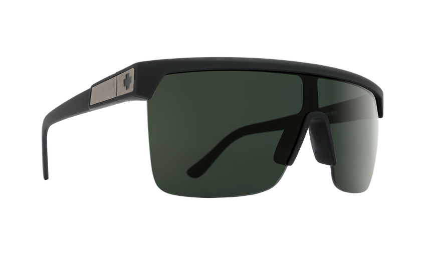 SPY Flynn 5050 Soft Matte Black - HD Plus Grey Green Sunglasses