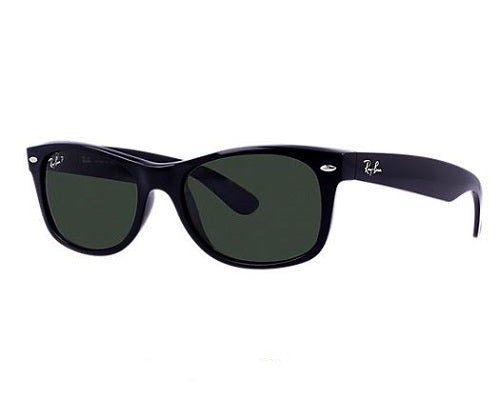 RAY-BAN New Wayfarer Classic 55 Black - Green Classic G-15 Polarized Sunglasses SUNGLASSES - Ray-Ban Sunglasses Ray-Ban
