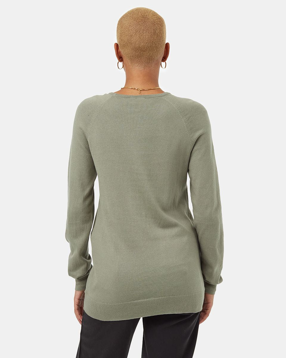 TENTREE Women's Highline Cotton Acre Sweater Agave Green Women's Sweaters Tentree
