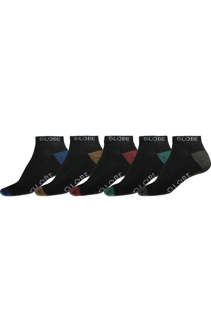 GLOBE Ingles Ankle Socks 5 Pack Assorted