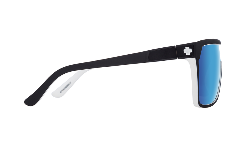 SPY Flynn Whitewall - HD Plus Grey Green With Light Blue Spectra Mirror Sunglasses