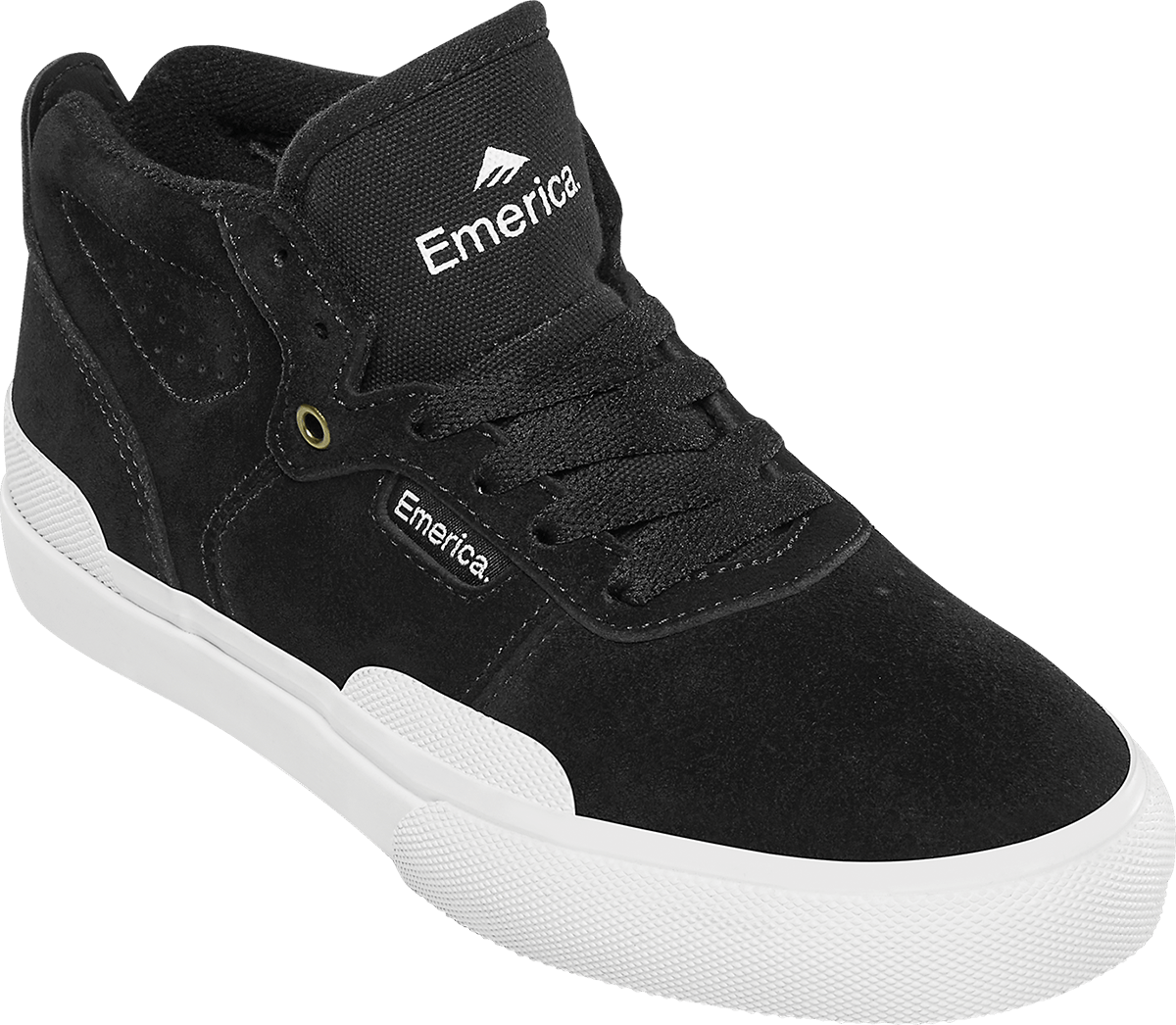 EMERICA Pillar Shoes Youth Black/White/Gold Youth and Toddler Skate Shoes Emerica
