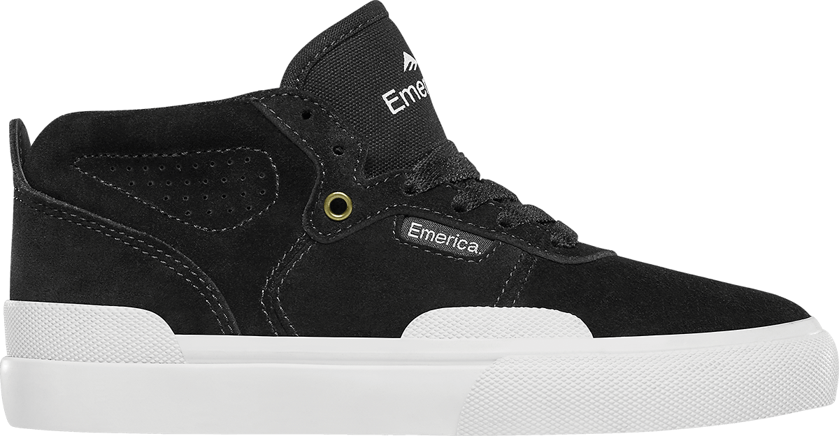 EMERICA Pillar Shoes Youth Black/White/Gold Youth and Toddler Skate Shoes Emerica 1