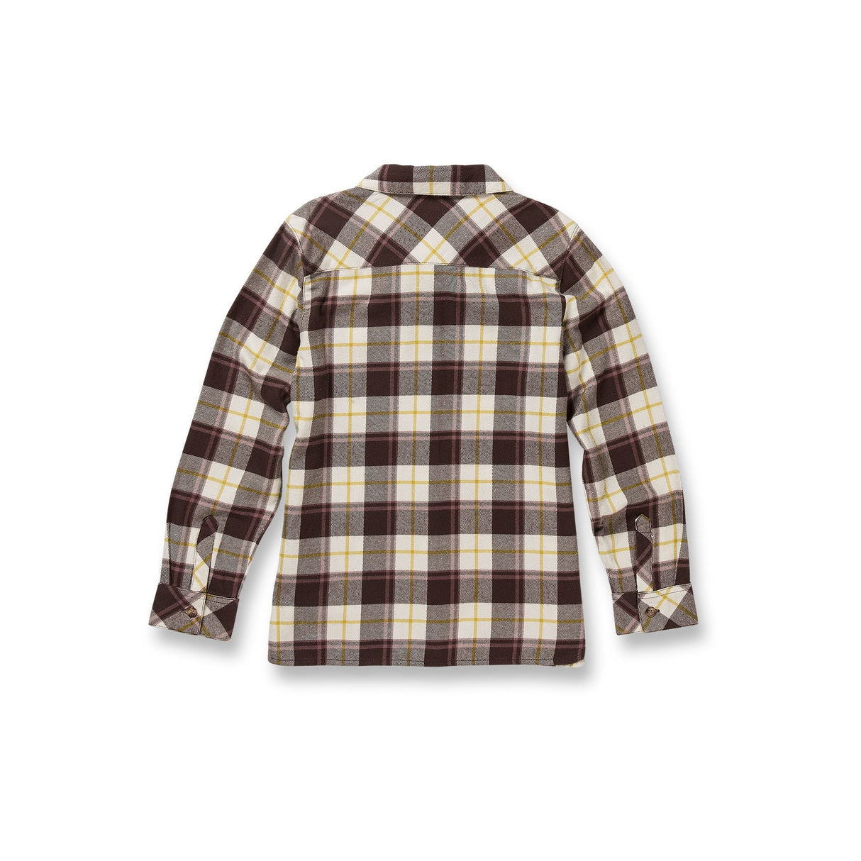 VOLCOM Girls Getting Rad Plaid Long Sleeve Flannel Espresso Girl's Long Sleeve T-shirts Volcom