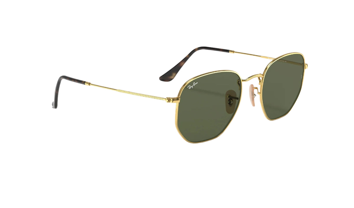 RAY-BAN Hexagonal Flat Lenses Gold - Green Classic Sunglasses Sunglasses Ray-Ban
