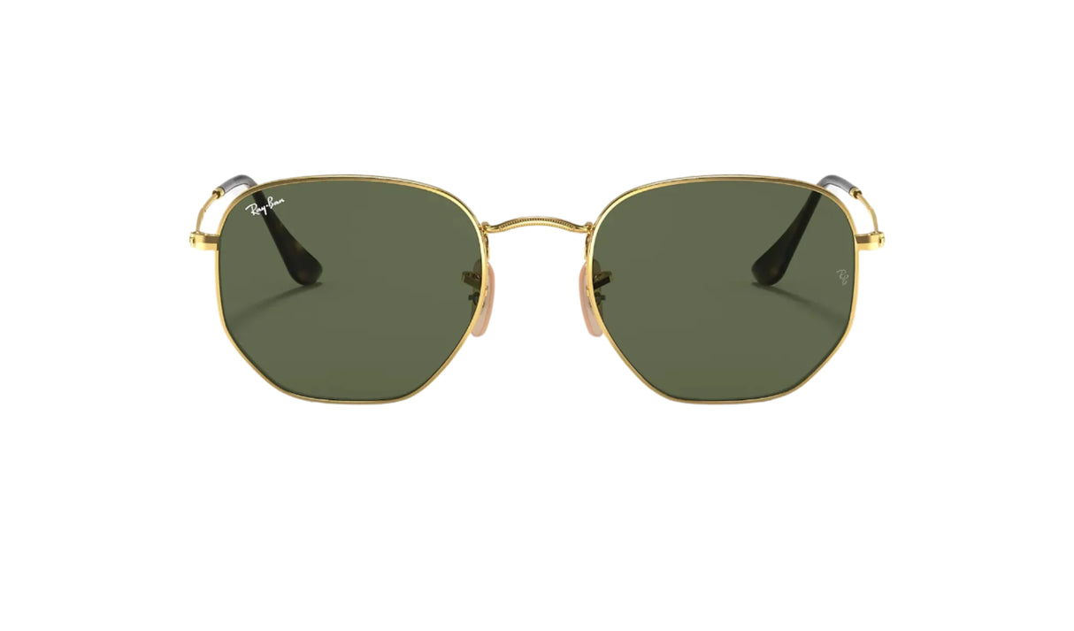 RAY-BAN Hexagonal Flat Lenses Gold - Green Classic Sunglasses Sunglasses Ray-Ban