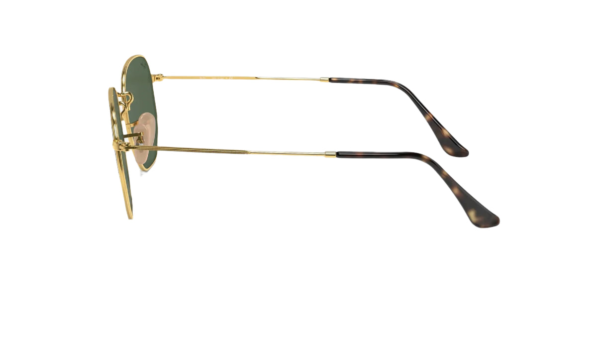 RAY-BAN Hexagonal Flat Lenses Gold - Green Classic Sunglasses Sunglasses Ray-Ban