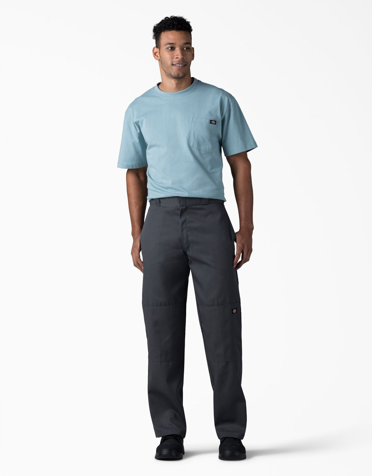 DICKIES FLEX Loose Fit Double Knee Work Pants Charcoal Grey Men's Pants Dickies