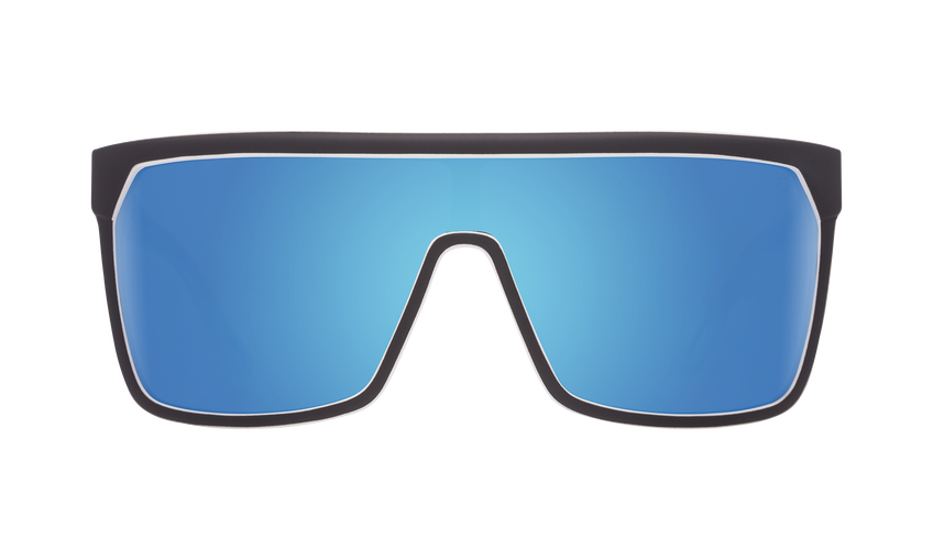 SPY Flynn Whitewall - HD Plus Grey Green With Light Blue Spectra Mirror Sunglasses