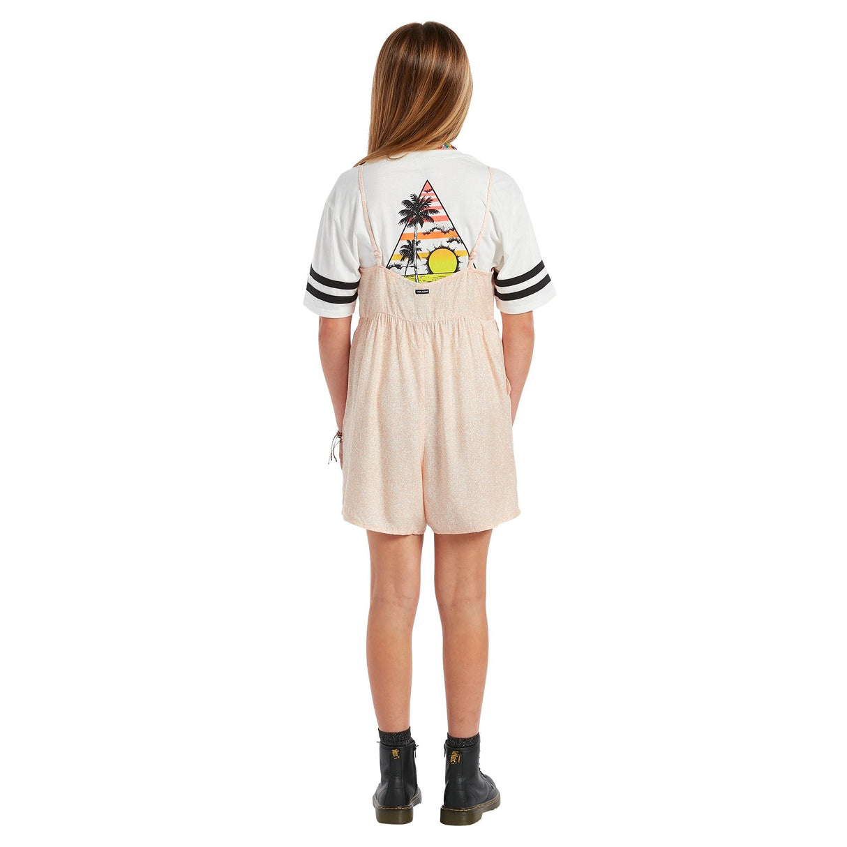 VOLCOM Static Bloom Romper Girls Hazy Pink Girl's Dresses and Skirts Volcom