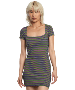RVCA Women's Partition Mini Rib Knit Dress RVCA Black Women's Dresses RVCA