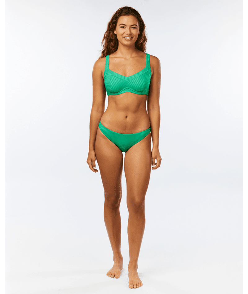 RIP CURL Women's Premium Surf Cheeky Coverage Bikini Bottom Green Women's Bikini Bottoms Rip Curl