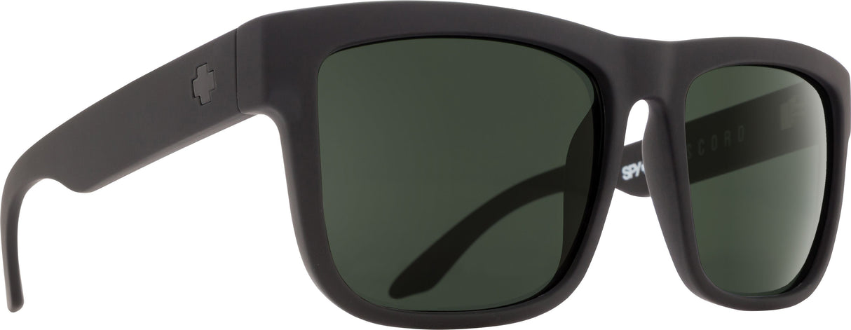 SPY Discord Soft Matte Black - Happy Grey Green Polarized Sunglasses SUNGLASSES - Spy Sunglasses Spy