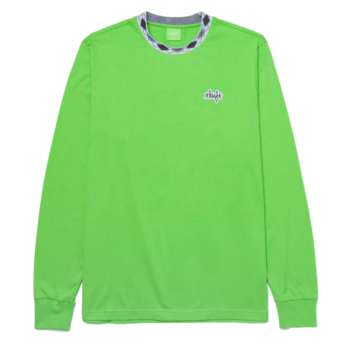 HUF Jacquard Neck Knit Long Sleeve T-Shirt Huf Green Men's Long Sleeve T-Shirts huf