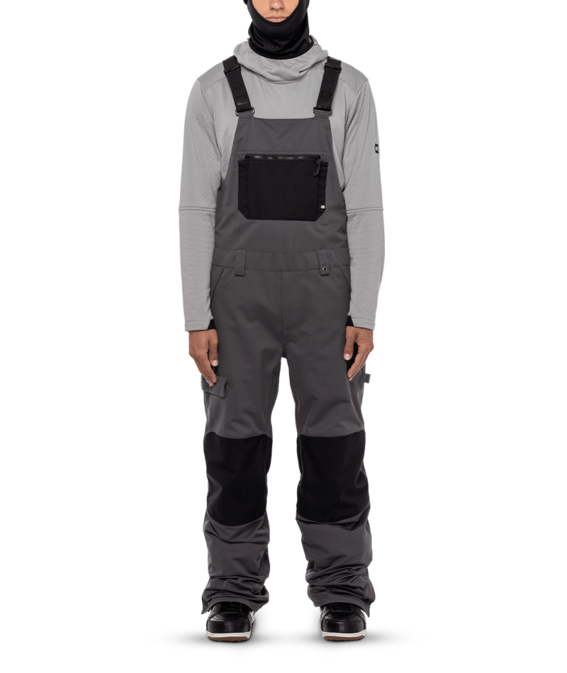 686 Hot Lap Insulated Bib Snowboard Pants Charcoal Colorblock 2023 Men's Snow Bib Pants 686 