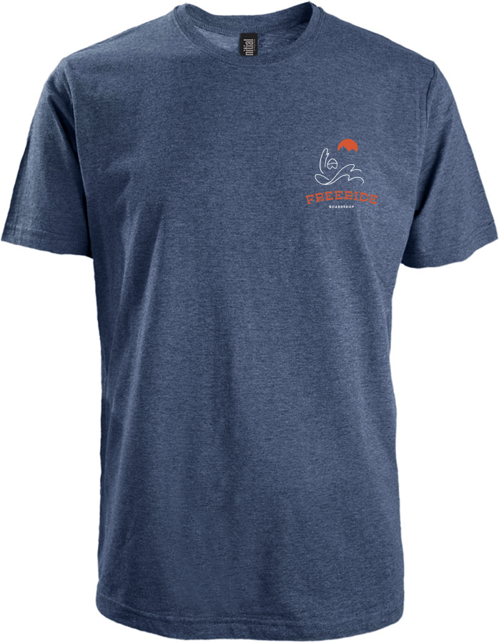 FREERIDE Pow Slash T-Shirt Blue Heather Men's Short Sleeve T-Shirts Freeride