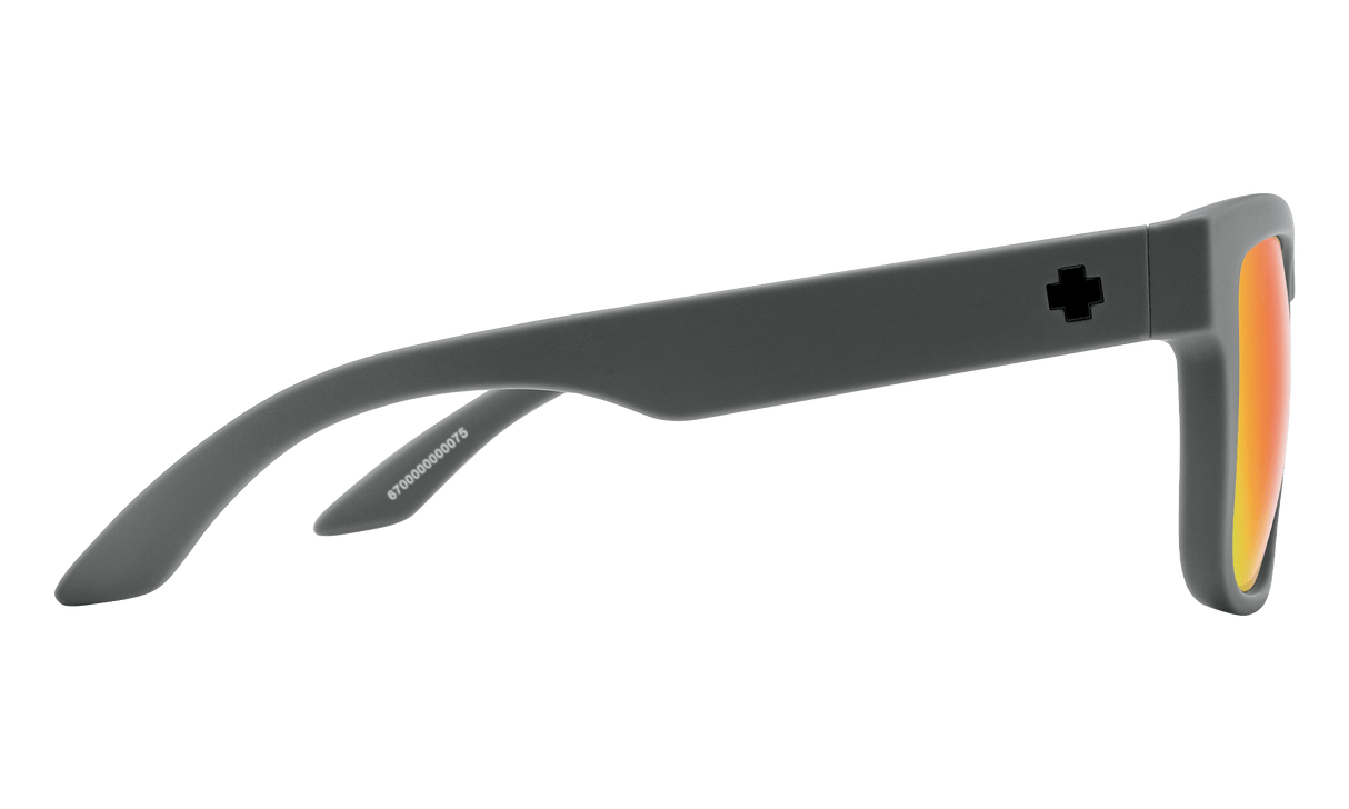 SPY Discord Soft Matte Dark Grey - Happy Grey Green With Red Spectra Mirror Polarized Sunglasses SUNGLASSES - Spy Sunglasses Spy