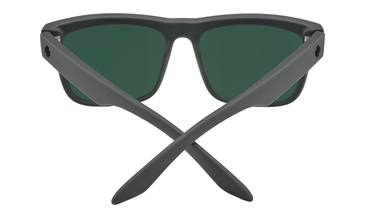 SPY Discord Soft Matte Dark Grey - Happy Grey Green With Red Spectra Mirror Polarized Sunglasses SUNGLASSES - Spy Sunglasses Spy