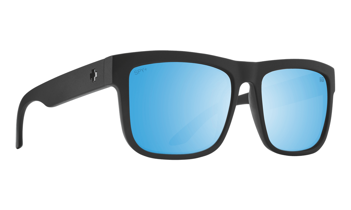 SPY Discord Matte Black - Happy Boost Bronze Ice Blue Spectra Mirror Polarized Sunglasses Sunglasses Spy