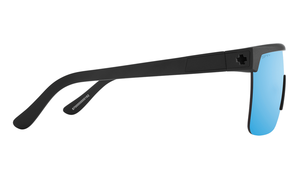 SPY Flynn 5050 Matte Black - Happy Boost Bronze Ice Blue Spectra Mirror Polarized Sunglasses Sunglasses Spy