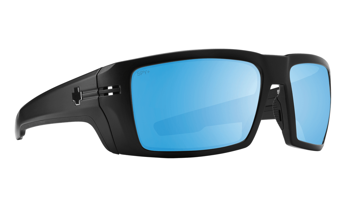 SPY Rebar ANSI Matte Black - Happy Boost Bronze Ice Blue Spectra Polarized Sunglasses Sunglasses Spy