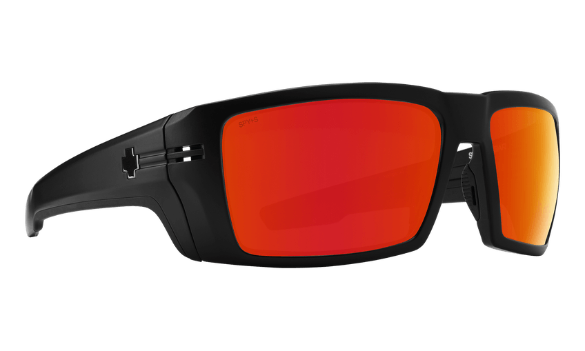SPY Rebar ANSI Matte Black - Happy Bronze Red Spectra Mirror Sunglasses Sunglasses Spy