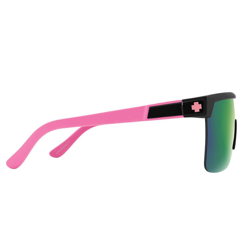 SPY Flynn 5050 Matte Black Matte Pink - Happy Grey Green Light Green Mirror Sunglasses Sunglasses Spy