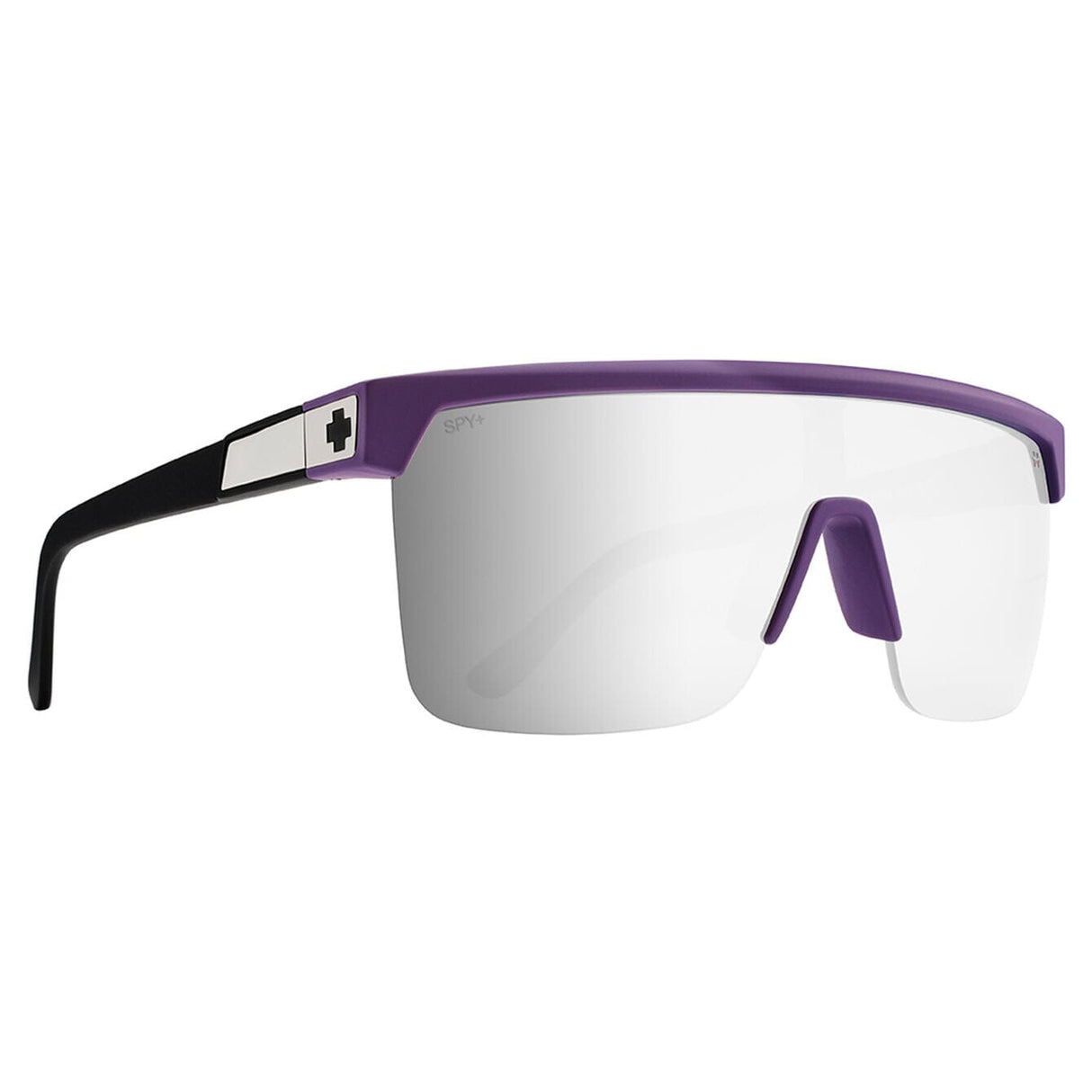 SPY Flynn 5050 Matte Purple Matte Black - Happy Bronze Platinum Mirror Sunglasses Sunglasses Spy
