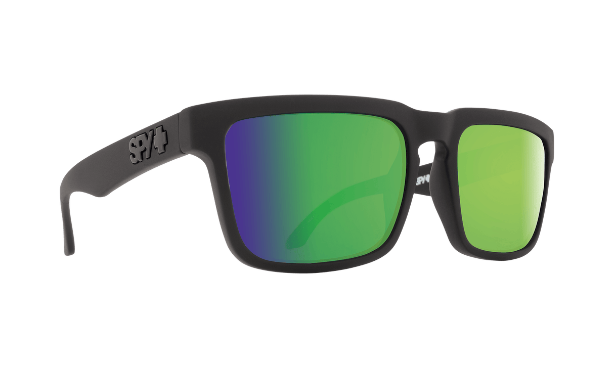 SPY Helm Matte Black - Happy Bronze With Green Spectra Mirror Polarized Sunglasses SUNGLASSES - Spy Sunglasses Spy