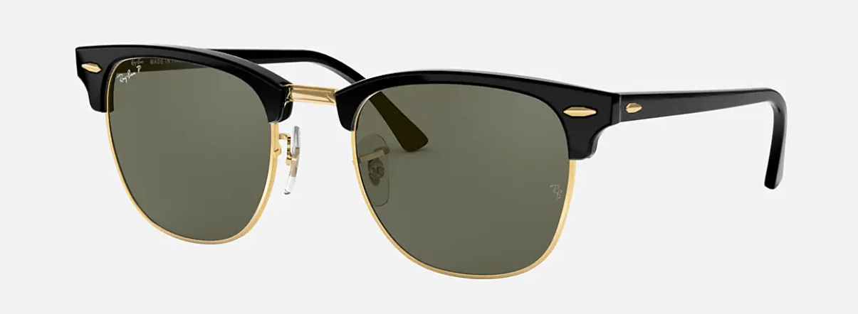 RAY-BAN Club Master Classic Black - Green Classic G-15 Polarized Sunglasses SUNGLASSES - Ray-Ban Sunglasses Ray-Ban