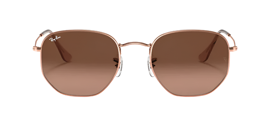 RAY-BAN Hexagonal Copper - Brown Gradient Sunglasses Sunglasses Ray-Ban