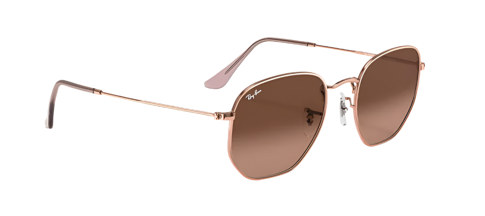 RAY-BAN Hexagonal Copper - Brown Gradient Sunglasses Sunglasses Ray-Ban